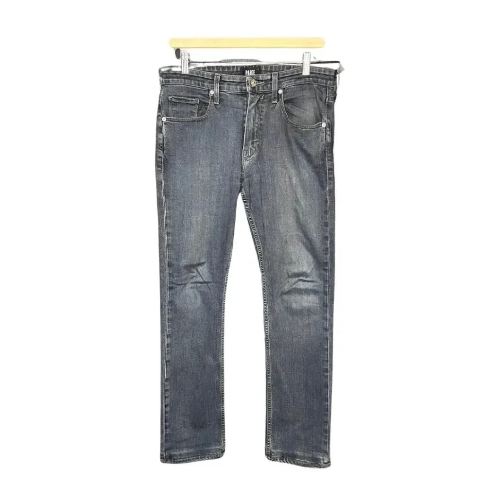 PAIGE Federal Jeans Acid Wash Dark Blue Men's Slim Straight Size 31